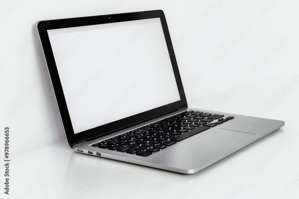 Wall mural laptop mockup on isolated white background created with generative ai