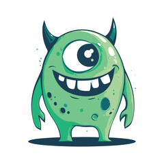 Obraz premium Cute Monster Vector Design, Halloween Design Element.