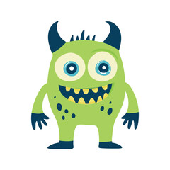 Fototapeta premium Cute Monster Vector Design, Halloween Design Element.