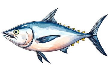 Fototapeta premium Tuna fish illustration isolated on white background 