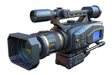 Digital video camera on transparent background