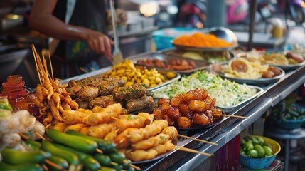 Obraz premium Asian street food wallpaper