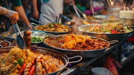 Obraz premium Asian street food wallpaper