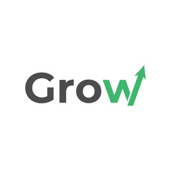 Growth up logo, arrow shape icon marketing company