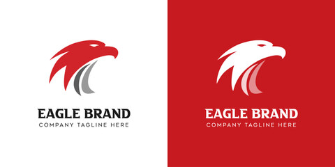Obraz premium logo eagle logistic transportation, express fast service logistic concept logo design template