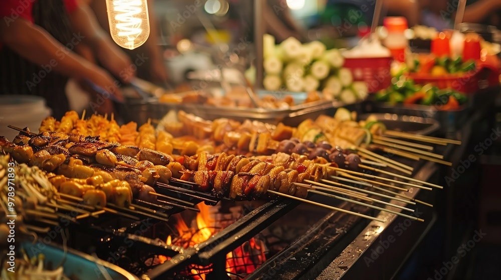 Sticker Asian street food wallpaper