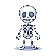 Cute Skeleton Vector Clipart, Halloween Vector Design.
