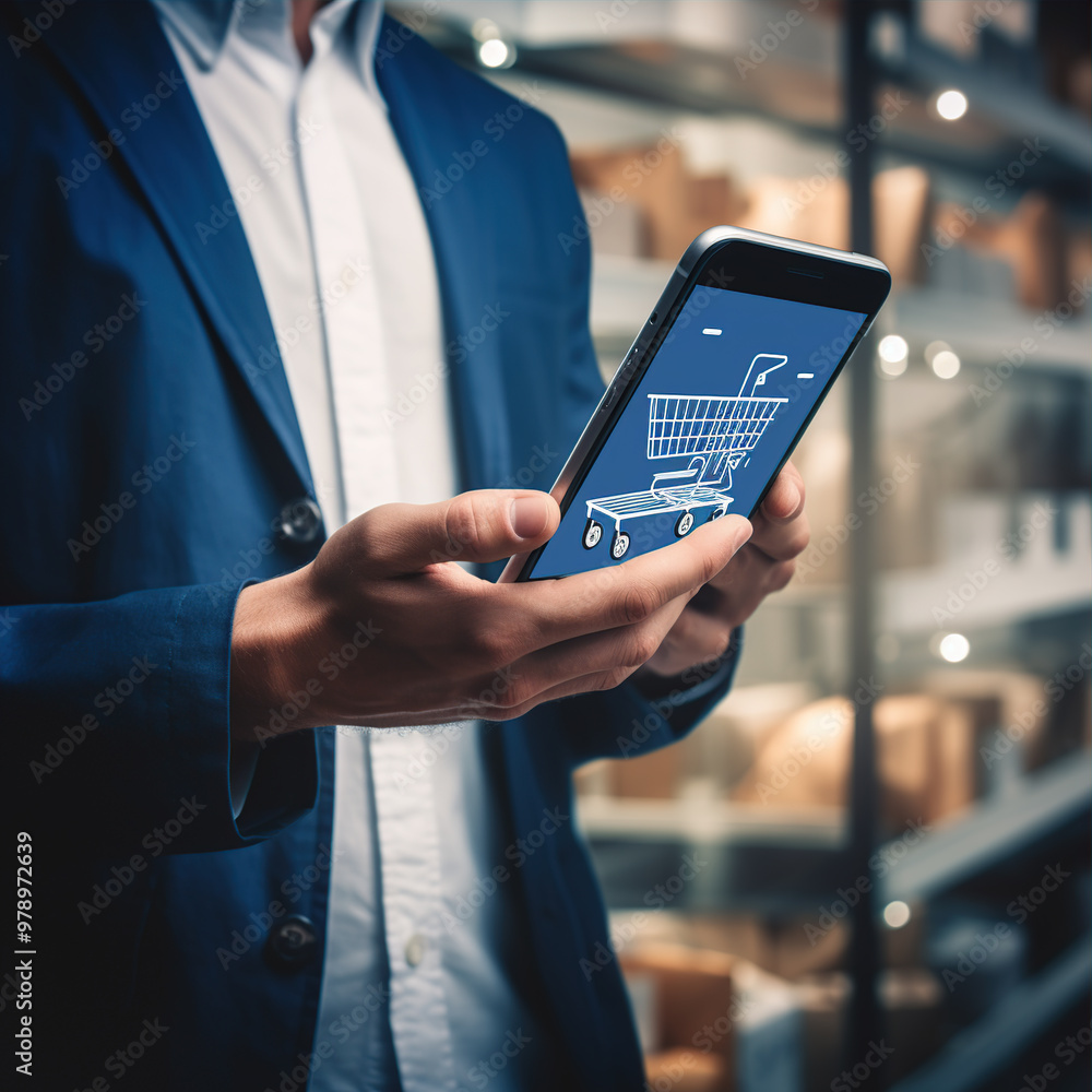 Canvas Prints businessman using smartphone