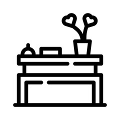 reception table line icon
