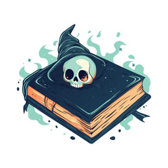 Obraz premium Witch Spell Book Halloween Vector Clipart Design
