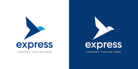 logo express logistic transportation, express fast service logistic concept logo design template