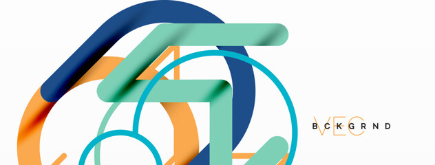 Linear design colorful circles and lines