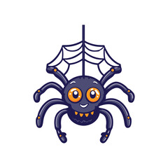 Obraz premium Cute Spider Halloween Vector Illustration, Halloween Vector Elements.