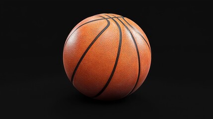 Fototapeta premium Basketball on Black Background