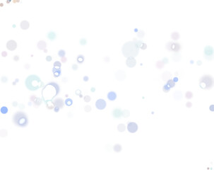 Light silver glitter bokeh confetti background. White holiday texture.