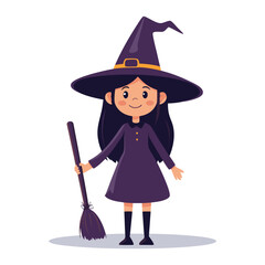 Cute Witch Vector Design Halloween Clipart