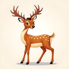deer with a christmas tree