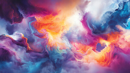 Fototapeta premium Abstract background with vibrant, swirling colors resembling clouds or smoke.
