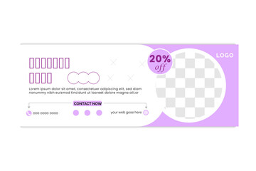 Flat design fashion show facebook cover template,