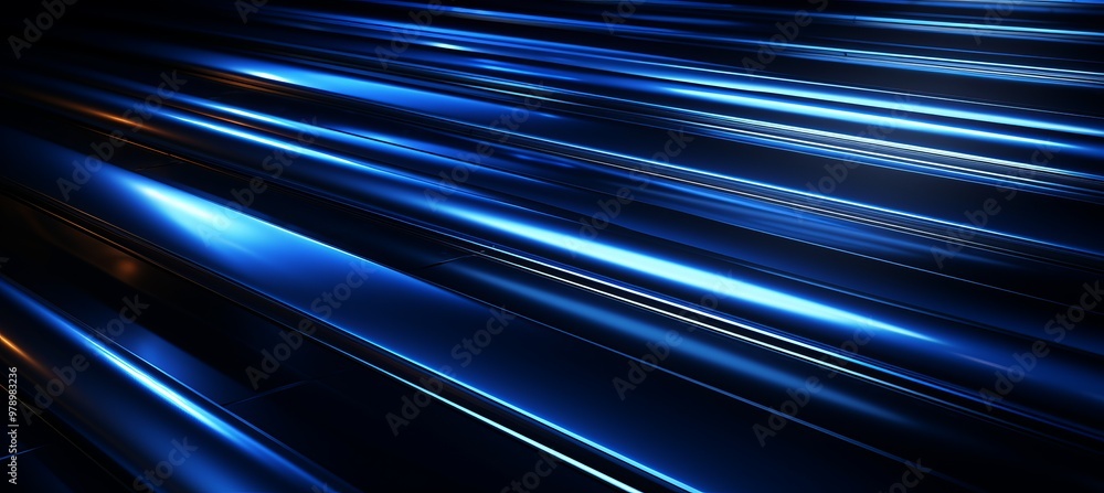 Aufkleber vibrant blue light streaks create dynamic patterns in a dark environment during nighttime