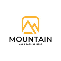 Mountain logo, Peak logo design vector template