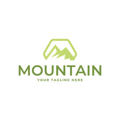 Mountain logo, Peak logo design vector template