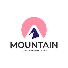 Mountain logo, Peak logo design vector template