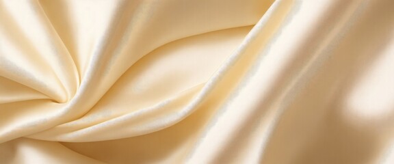 Obraz premium Luxurious Cream Silk Fabric with Elegant Rich Folds