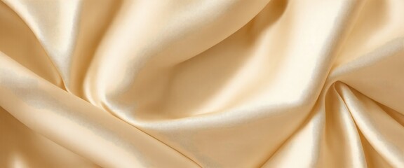 Obraz premium Luxurious Cream Silk Fabric with Elegant Rich Folds