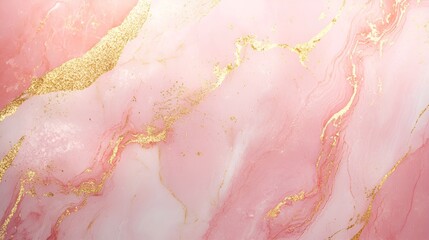 Fototapeta premium Flowing swirl patterns on a high-resolution pink marble texture surface