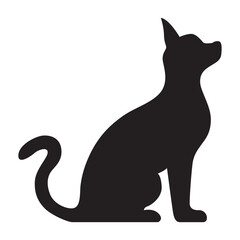 This is a simple black and white illustration of a cat silhouette.