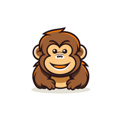 Fototapeta premium Gorilla hand-drawn kids comic illustration. Cute vector doodle style cartoon illustration.