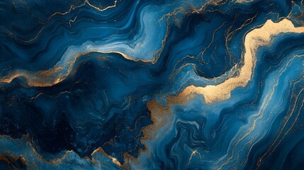 Rich blue marble texture with intricate swirl patterns in high-resolution detail