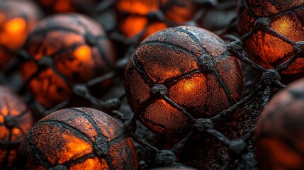 Glowing Orbs Trapped in a Dark Web
