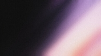 Obraz premium Smooth diagonal gradient from lilac to soft peach, softly blending into a rich black background, noise texture effect