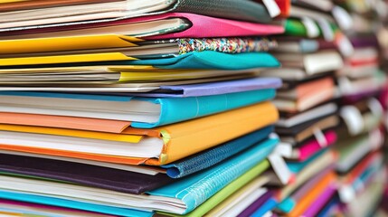 Colorful Stack of Books with Different Covers