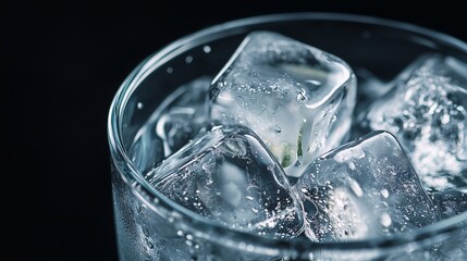 An empty glass with ice on a sleek black surface awaits fresh lime juice, inviting summer refreshment.