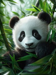 Obraz premium Panda bear in tree