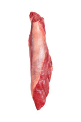 Meat, piece of fresh meat, beef, raw meat on white background, isolated