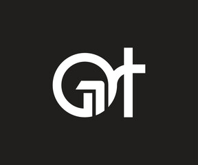 initial GT letter logo design template