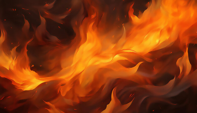 texture de surface d'un feu avec flamme sur fond sombre