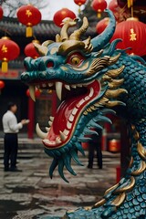 Fototapeta premium Chinese dragon. The year of the Dragon in China and Eastern Asia.