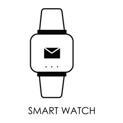 Obraz premium Vector icon for smart watch. Depicts a modern smart watch designed for tracking notifications, fitness, and daily activities.