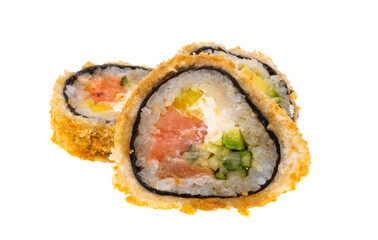 baked sushi isolated