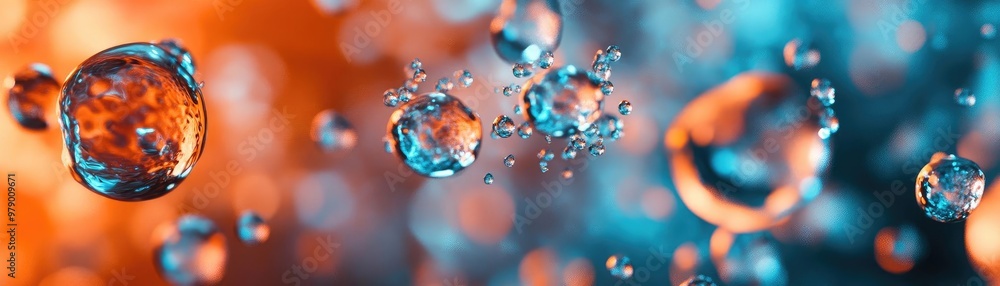 Poster colorful abstract water bubbles create a vibrant, playful atmosphere. perfect for designs needing a 