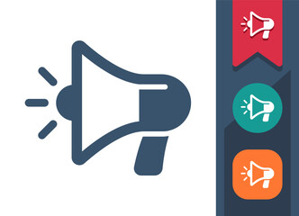 Megaphone Icon. Loudspeaker, Bullhorn, Marketing, Advertising