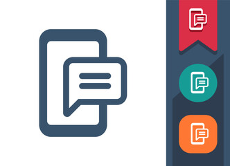 Smartphone Icon. Mobile Phone, Telephone, Phone Call, Chat Bubble, Texting, Text Message