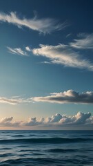 Obraz premium Ocean breeze soothing atmosphere clear blue sky phone wallpaper background