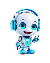 Adorable robot with a waving smile. Perfect for artificial intelligence concepts, robot games, and tech customer service. Generative AI