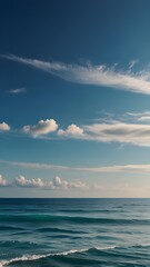 Obraz premium Ocean breeze soothing atmosphere clear blue sky phone wallpaper background